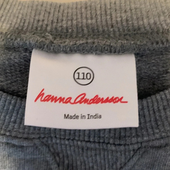 Hanna andersson gray triangle sweatshirt crewcuts knit rainbow knit size 110 4-5 - Picture 7 of 8